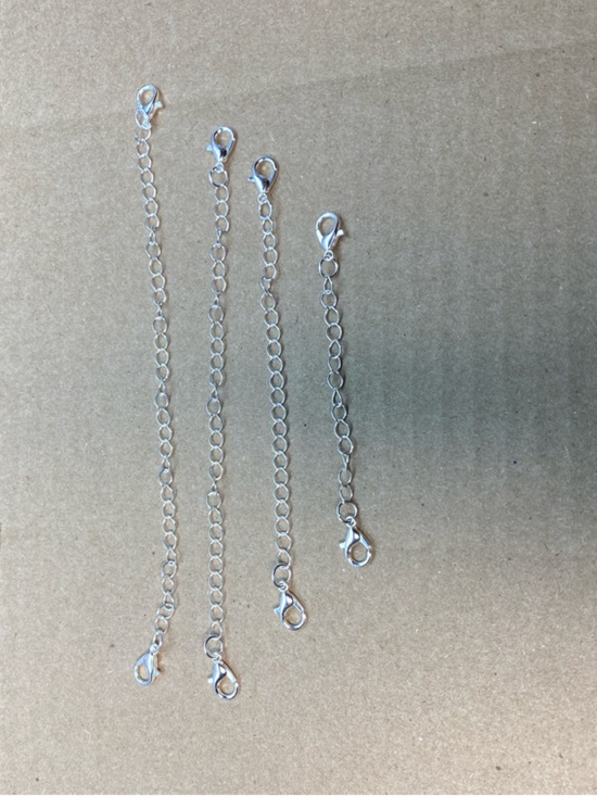Jewelry - Adjustable Silver Extension Chains for Women's Necklaces - Pack of 4